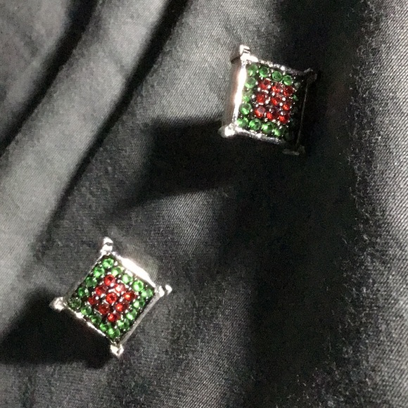 Watermelon diamond earrings - Picture 2 of 4